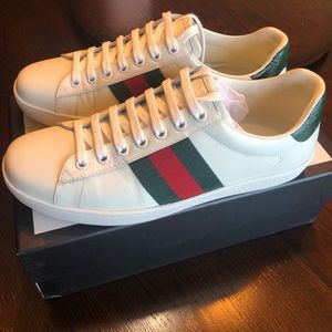 Gucci ace plain green shoes men size 41